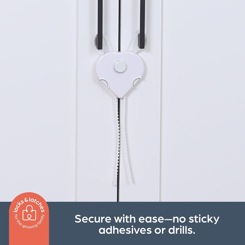 Dreambaby Flexi Lock - Cabinet & Drawer Handle Locks - Cabinet Safety Straps - with Multi-Touch Release System - White - 2 Count (Pack of 1) - Mod...