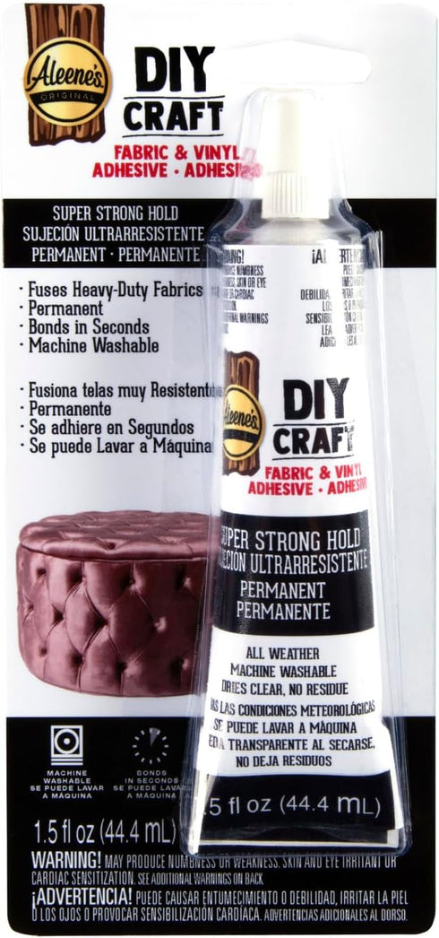 Aleene’s DIY Craft Glue for Fabric & Vinyl, Dries Clear, Permanent Bond, Quick Dry in Seconds, 1.5 oz...
