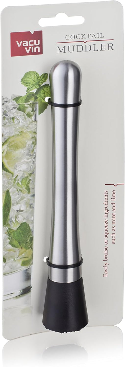 Vacu Vin Cocktail Muddler Kitchen Tool, 8.1 x 1.3 x 1.3 inches, Stainless Steel...