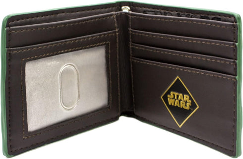 Star Wars - Mandalorian Green Faux Leather Bi-Fold Wallet 3 x 2in...