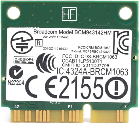 Mini Wireless Network Card, bcm43142 bcm943142hm dw1704 Mini pci e WiFi Bluetooth 4.0 Network Card Replacement for Dell xps 2710 17tr...