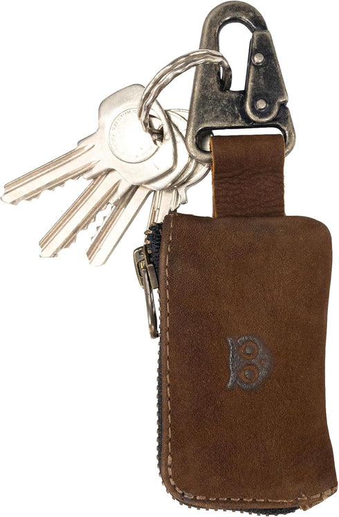 Hide & Drink, Car Key Holder with Keyring, Headphone & Charging Cables, Cash Zipper Case with Clasp, Full Grain Leather, Handmade, Swayze Suede...