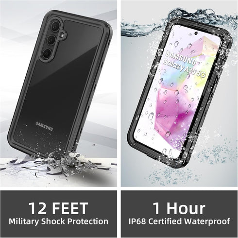 for Samsung Galaxy A35 5G Case, Waterproof Phone Case with Built-in Screen Protector and Lanyard, Full Body Dustproof Shockproof Rugged Heavy Duty...