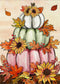 Fall White Teal Pink Pumpkin Decorative Garden Flag, Autumn Thanksgiving Sunflower Maple Leaves Yard Outside Decorations, Seasonal Burlap Outdoor ...