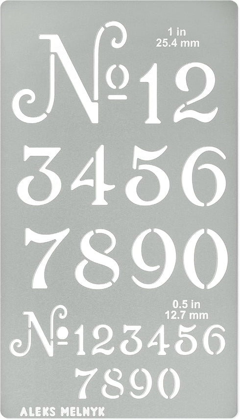 Aleks Melnyk No.452 Metal Stencil, Small Number Stencil, Size 1in and 0.5in, Old World Number, Template for Wood Burning, Pyrography Engraving, Bo...