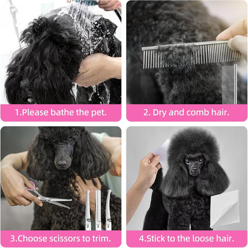 Dog Grooming Scissors Set - Dog Grooming Scissors with Safety Round Tip, 6 in 1 Heavy Duty Pet Grooming Scissor for Dogs, Cats and Other Animals...