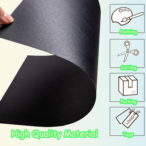 230GSM Black Cardstock Paper, 20 Sheets Black Thick Card Stock for Invitations, Scrapbooking, Crafts, DIY Cards-Making, Graduation Party Decor...