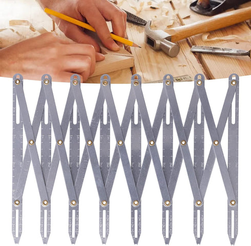 Expanding Sewing Gauge, Aluminum Sewing Gauge Adjustable Length Equal Space Divider Multifunctional Button Space Guide for Buttons Pleats Crafts...