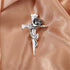 Vintage Flower Cross Brooch Pin for Women Men Silver Plated Fashion Unique Valentine Religion Brooches Lapel Pins Dainty Dress Accessories Elegant...