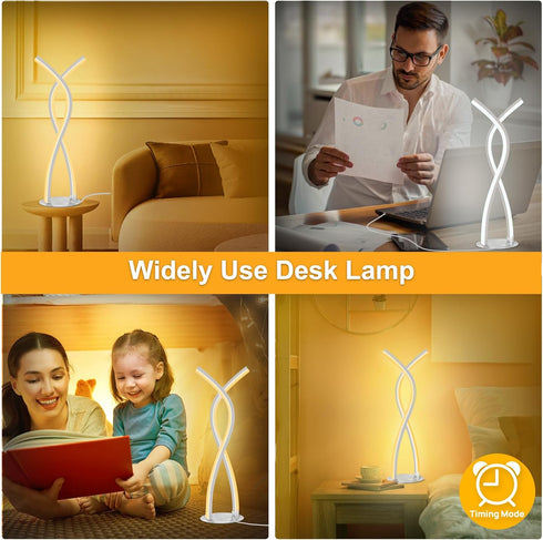 Daymeet Table Lamp for Bedroom, Bedside Lamps for Nightstand Dimmable, 3 Color Temperatures Night Stand Light with Remote and APP Control Desk Lam...