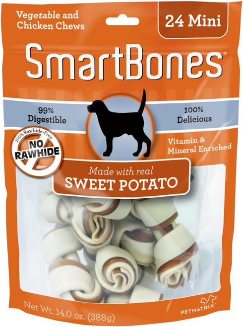 SmartBones Mini Sweet Potato Chews (24 Pack), SBSP-02002, Mini-24 pieces/pack...
