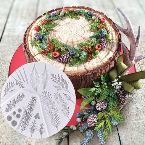 Winter Foliage Flower Pro Mould Silicone Mold Fondant Cake Decorating Tool Gumpaste Sugarcraft Chocolate Forms Bakeware Tools...