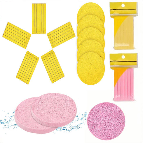 Compressed Sponges Cellulose Sponges Natural Cosmetic Spa Sponges for aesthetic skincare Facial Cleansing Exfoliating Mask Makeup Removal 120 Coun...