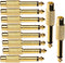 6.35mm 1/4" TS Plug to RCA Female Jack Adapter Connector - 6.35mm Mono Male to RCA Female, Gold-Plated, 10 Pack...