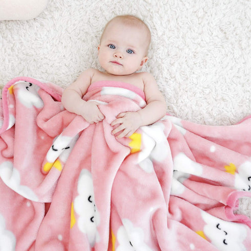 TILLYOU Toddler Blanket for for Boys Girls, Flannel Fuzzy Baby Blanket for Boys Girls, 40x50 Inches, Pink Cloud...
