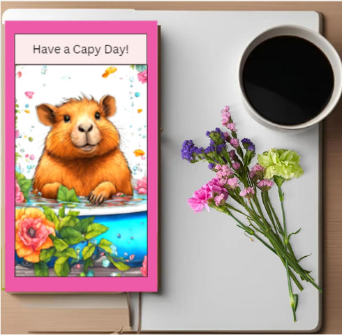 Colorful Sticky Notes Cute Unique Capybara Designs Set (2 Packs of Sticky Notepads and 4 Self Stick Note Labels in Random Capybara Design in Teal,...