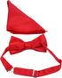 Men’s Classic Pre-Tied Satin Formal Tuxedo Bowtie with Handkerchief Adjustable Length for Wedding Party and Prom (RED)...