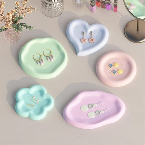 Tray Silicone Molds Large Resin Tray Molds Round Heart Flower Shape Plate Mold Irregular Organizer Casting Mold Epoxy Resin Moulds for Jewelry Sto...