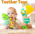 Baby Toys Musical Dinosaur,Infant Stuffed Animal Toys with Crinkle and Rattles,Soft Sensory Toys with Textures for Tummy Time Newborn Boys Girls 0...