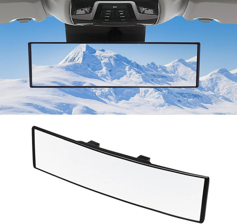 ??Smeyta Car Rear View Mirror,Wide Angle Mirror,Clip On Panoramic Rearview Mirror,Universal Car Inside Mirror,Car InteriorAccessories(12inch,White...