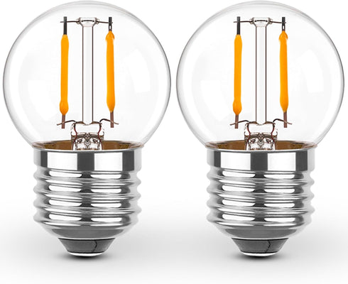E26 Low Light Bulbs,1Watt G40 Edsion Small LED Light Bulbs Equal to 10w Incandescent,2700k Warm White for Bedside Lights, Wall Lights, Porch Light...