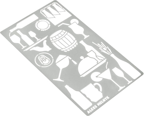 Aleks Melnyk No.24 Metal Journal Stencil, Drink, Alcohol, Beer, Wine Bottle, Stencil for Painting, Chalkboard, Template Wood Burning, Pyrography, ...