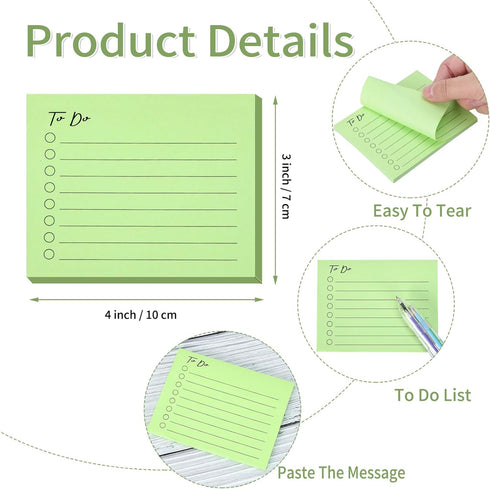 EOOUT 10 Pack Lined Sticky Notes, 3"x4", 500 Sheets, to Do List Notepad, Sticky Notes with Lines, to Do List Planner?Square Sticky Notes for Offic...