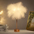 White Feather Lamp - LED Atmosphere Feather Night Lights Bedside Lamps for Mother, Girlfriend Home Girl Room Wedding Decoration...