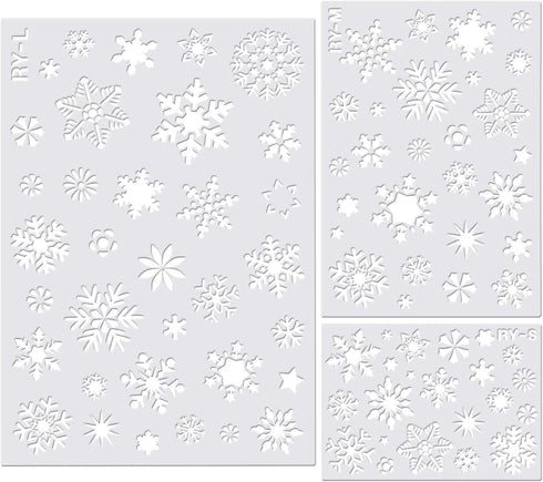Christmas Snowflake Stencil Template, Reusable Plastic Craft Drawing Painting Stencil Journal Template for Window Glass Wall Door Card Scrapbook N...