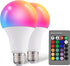 Dimmable E26 Warm LED Light Bulb, 6W RGBW Color 500LM with 16 Color Changing Modes for Christmas, Party etc with Remote Control 2 Pack...