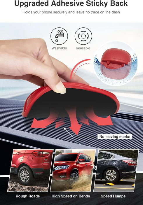Loncaster Car Phone Holder, Car Phone Mount Silicone Car Pad Mat for Various Dashboards, Slip Free Desk Phone Stand Compatible with iPhone, Samsun...