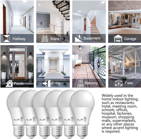 AmeriTop A19 LED Light Bulbs- 6 Pack, Efficient 14W(100W Equivalent) 1600 Lumens General Lighting Bulbs, UL Listed, Non-Dimmable, E26 Standard Bas...