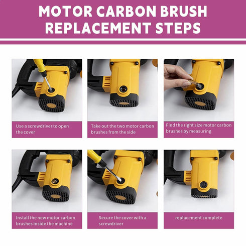 Electric Motor Carbon Brushes 40Pcs 10 Different Models of Carbon Brushes Suitable for The Maintenance of Carbon Brush Motors...