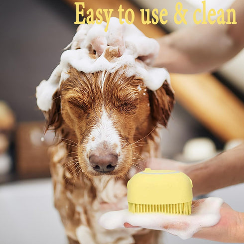 Dog/Cat Bath Brush Massage Brush Pet Scrubber Brush Dog Shampoo Scrubber Brush for Short & Long Haired Dogs/Cats....