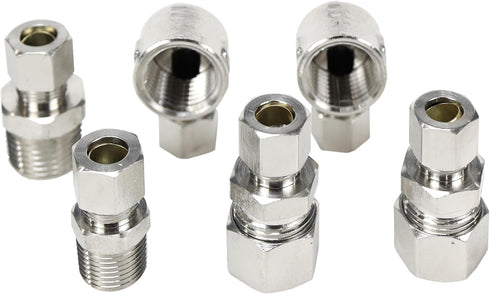 Universal Valve Plumbing Fittings Adapters: 1/2 to 3/8 Adapter, 3/8 to 1/2 Water Line Adapter, 3/8 Female to 1/2 Male Adapter, Straight & Angle Co...
