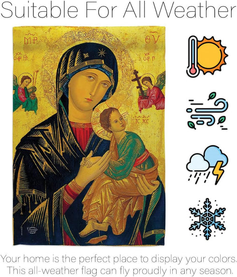 Our Lady of Perpetual Help Home Decor Banner Wall Art Patio Lawn Porch Room Decorations Small Flag Outdoor Tapestry Yard Sign Catholic Gift Jesus ...