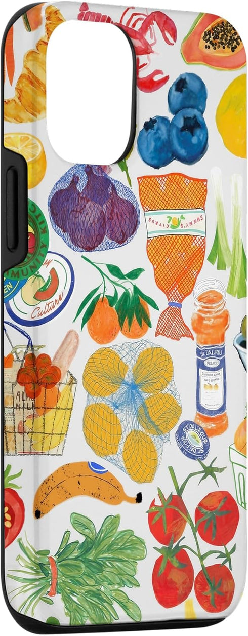 iPhone 13 Vintage Farm Market Fruit Collage Summer Aesthetic Case...