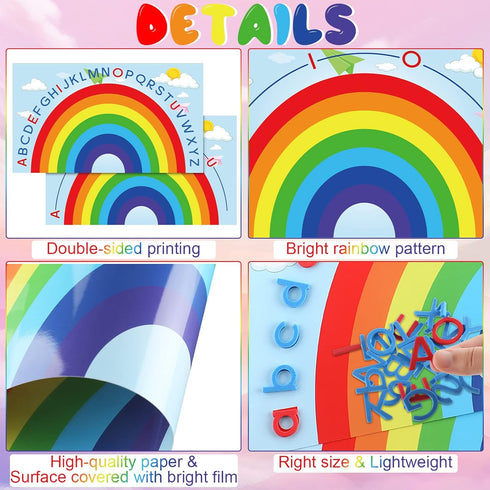 Double Sided Rainbow Play Alphabet Arch Mats Colorful Foam Letters ABC Educational Alphabet for Alphabet Recognition Activity Baby Toddlers Kids (...