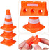 Gadpiparty 24pcs Mini Traffic Cones Plastic Fence Roadblock Signs Playset Construction Road Cones Tiny Marker Cones Roadblock Cone Models Educatio...
