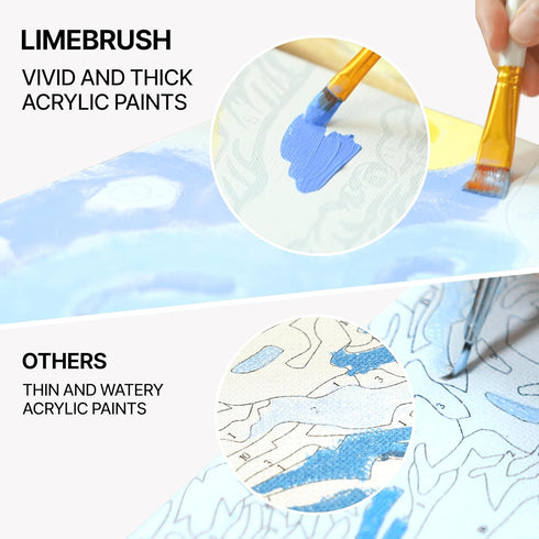 Limebrush DIY Paint by Numbers for Adults Beginner Set - Creative 11.5"x13.5" Unframed Rolled Canvas Adult Paint by Number Kit with Reusable Brush...