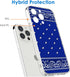 Phone Case Bandana Compatible with iPhone 13 Pure Clear Blue Phone Case Waterproof Royal Accessories Charm, Green......