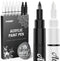 White Paint Pen, 8 Pack 0.7mm Acrylic Paint Pens Acrylic Markers 6 White 2 Black Paint Pens for Rock Painting Wood Canvas Glass Metallic Ceramic T...