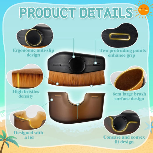 Sunscreen Applicator for Kids, 2pcs Sunscreen Applicator with Protective Lid,Sunscreen Brush and Cleaning Kit Sunblock Applicator for Kids Sun Lot...