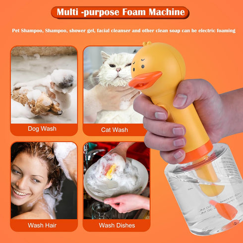 Katoggy Electric Foaming Shampoo Dispenser for Dog and Cat Bathing, Rechargeable Soap Dispenser for Pet Bathing, Bathroom, Kitchen Sink, Toilet Cl...