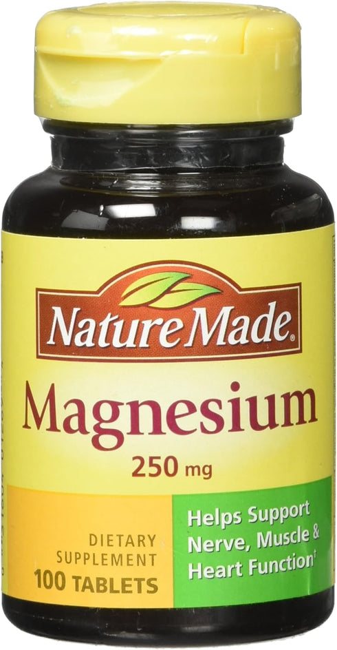 NATURE MADE Magnesium, 250 mg, Tablets, 100 ct...