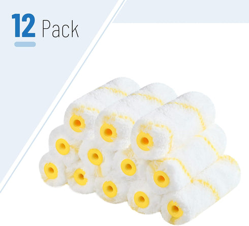 Bates- Paint Roller Covers, 12 Pack, 4-Inch Covers for Paint Roller 4 Inch Paint Roller Covers, 4 Paint Roller Covers, Covers for Paint Rollers 4 ...