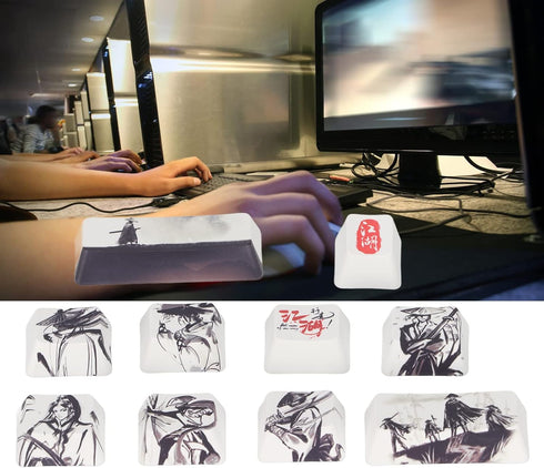 Keyboard Keycaps, Custom Keycap 10 Keys Sublimation Process Ink Martial Arts Windows Novelty Keycap Pbt Keycaps Clear Pattern DIY Mechanical Keybo...