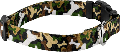 Country Brook Petz - Deluxe Woodland Bone Camo Dog Collar - Made in The U.S.A., Camouflage Collection featuring Rugged Designs (1 Inch, Medium)...