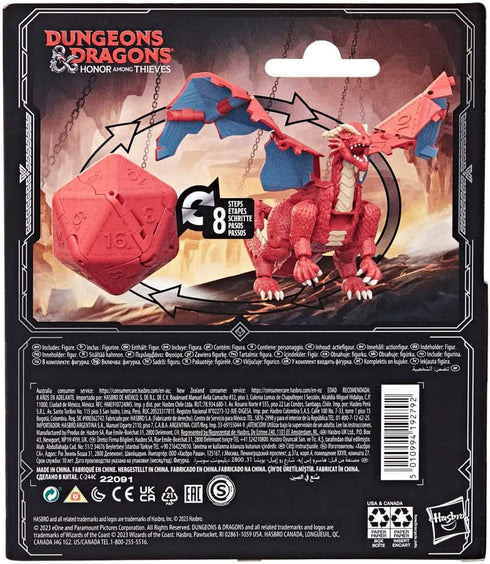 Dungeons & Dragons Honor Among Thieves D&D Dicelings Red Dragon Themberchaud Collectible, Monster Dice Converting Giant d20 Action Figures Role Pl...
