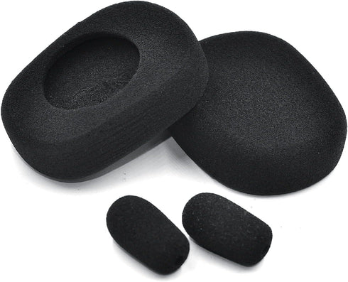 Replacement Cushion Ear Pads Kit for BlueParrott B450-XT Bluetooth Headset (Black, Foam Ear Cushions + Microphone Foam)...